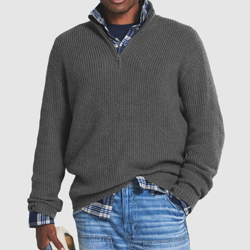 Heren - Business Casual Pullover - Ritsluiting - Comfortabele en Stijlvolle Kleding voor Elke Gelegenheid