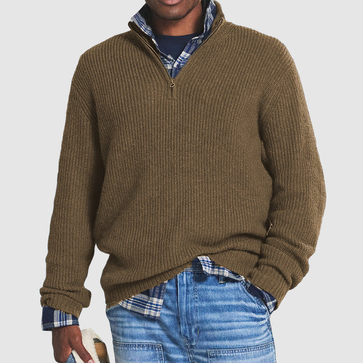 Heren - Business Casual Pullover - Ritsluiting - Comfortabele en Stijlvolle Kleding voor Elke Gelegenheid