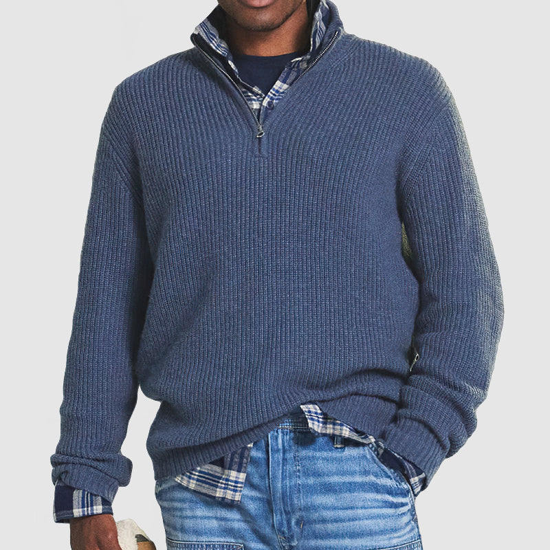 Heren - Business Casual Pullover - Ritsluiting - Comfortabele en Stijlvolle Kleding voor Elke Gelegenheid