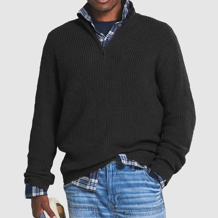 Heren - Business Casual Pullover - Ritsluiting - Comfortabele en Stijlvolle Kleding voor Elke Gelegenheid