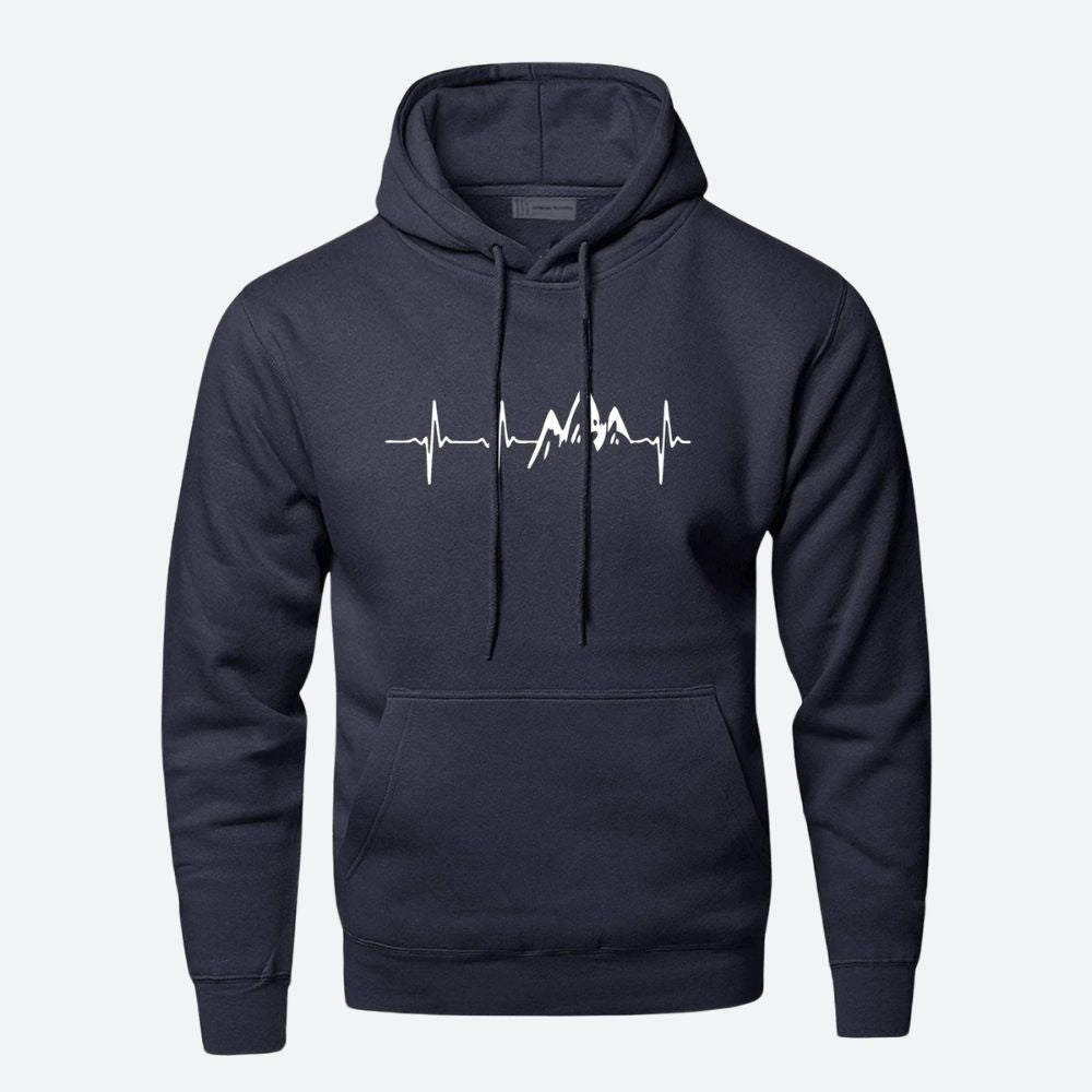 Heren - Hartslag Hoodie - Stijlvol en Comfortabel - Ideaal voor Sport en Vrije Tijd - Perfecte Keuze voor Actieve Mannen