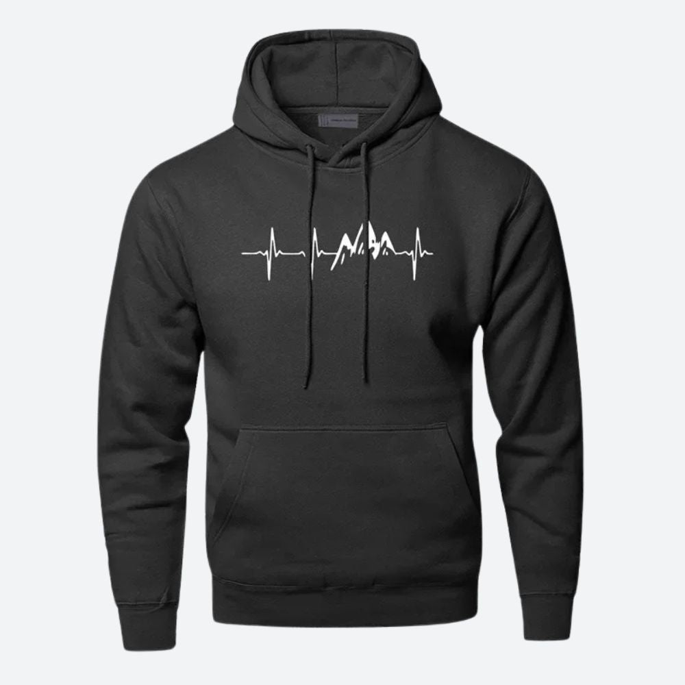 Heren - Hartslag Hoodie - Stijlvol en Comfortabel - Ideaal voor Sport en Vrije Tijd - Perfecte Keuze voor Actieve Mannen