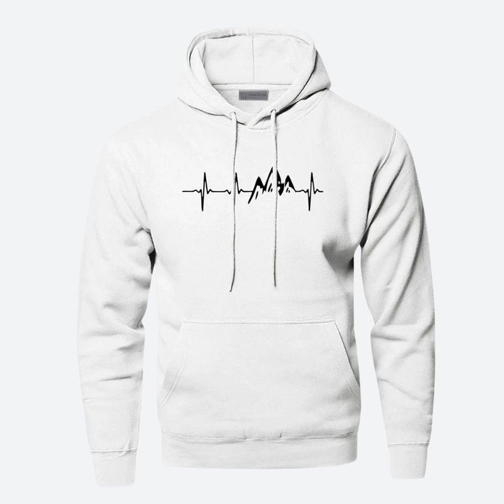 Heren - Hartslag Hoodie - Stijlvol en Comfortabel - Ideaal voor Sport en Vrije Tijd - Perfecte Keuze voor Actieve Mannen