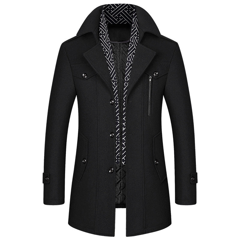 Heren - Trenchcoat van premium wol