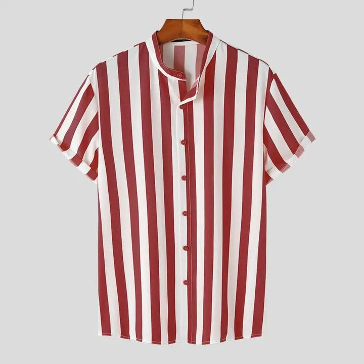 Heren - Gestreept Shirt - Katoen - Casual Stijl met Comfortabele Pasvorm