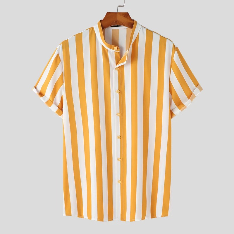 Heren - Gestreept Shirt - Katoen - Casual Stijl met Comfortabele Pasvorm