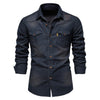 Elastisch katoenen denim shirt